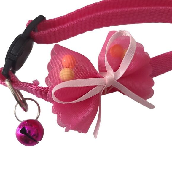 Breakaway Collar‎ Pink Bows & Beads One Size Fits All Never Worn - Picture 3 of 5